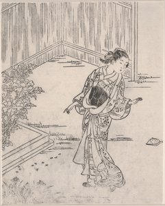 夏季艺妓（木版印刷） 作者 西川辅伸