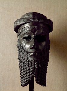苏美尔艺术：国王的元首，也许是纳拉姆辛（Naram Sin）（公元前 2254-2218 年）。 青铜雕塑。 约公元前 2250 年 36x20 厘米巴格达，伊拉克国家博物馆