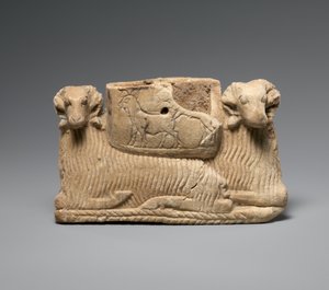 船只由两个公羊支撑，c。公元前2600–2500年（雪花石膏石膏） 作者 苏美尔人苏美尔人