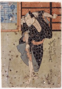 Nakamura Utaemon Iii 饰演她的丈夫地藏之五平治，选自戏剧《花吹卯田之どころ》（彩色木刻版画） 作者 孙白斋北荣