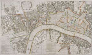 威斯敏斯特、伦敦市、南华克及周边地区地图，1739年