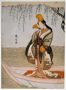 朝沼的船。日本印刷，铃木晴信 作者 铃木春信