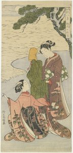 Matsukaze的秋天月光，c。 1767 作者 铃木春信