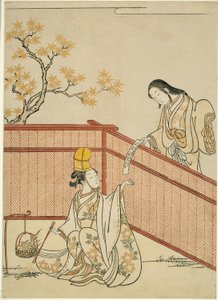 燃烧的秋枫叶 作者 铃木春信