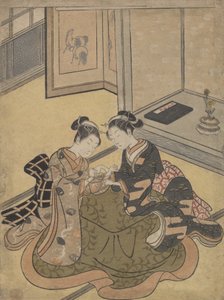 猫的摇篮，约1765年，约1765年。 作者 铃木春信