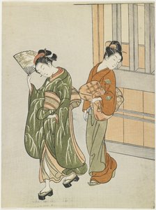 1766年后，从风扇中清除微风 作者 铃木春信