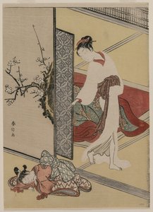 1760年代后期的妓女和侍从。 作者 铃木春信