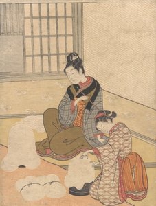 努里奥克河上的晚雪，出自《八大客厅景观》系列，约1766年，约1766年。 作者 铃木春信