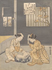 Fulling Cloth at the Jewel River Kinuta no Tamagawa, ca. 1768., ca. 1768. 作者 铃木春信