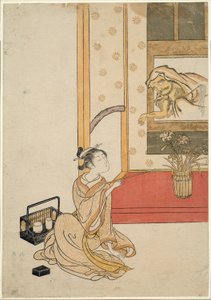 给达鲁马一根烟 作者 铃木春信