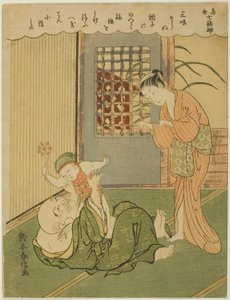 波亭，选自 "现代生活中的七福神（Tosei Shichi-fukujin）"系列 作者 铃木春信