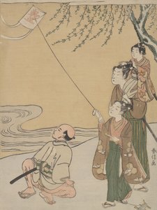 放风筝，约1766年，约1766年。 作者 铃木春信