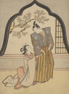 情人在窗边梳妆 作者 铃木春信