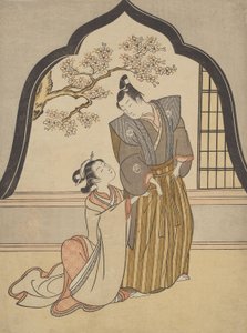 情人在窗边梳妆 作者 铃木春信