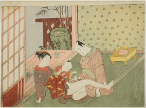 恋人和年轻的随从在旁观看，选自无标题情色版画系列