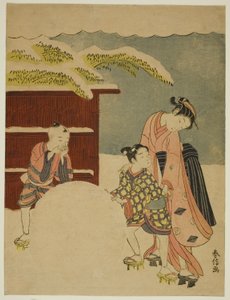 制作大雪球 作者 铃木春信