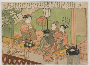 万右卫门 12》，江户时代，约 1770 年（彩色木刻版画）