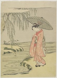 1765年之后，书法家Ono no To_fu_的冥想 作者 铃木春信
