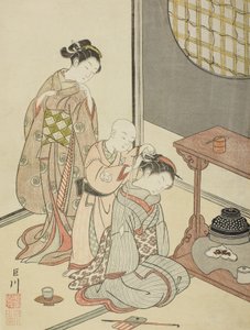 茶摊夜雨 作者 铃木春信