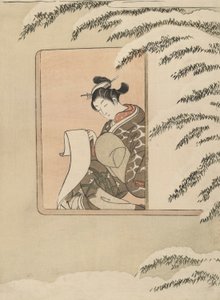 模仿孙康，又名《窗边的小雪 作者 铃木春信
