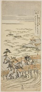 濑田夕照，选自 "近江八景 "系列 作者 铃木春信