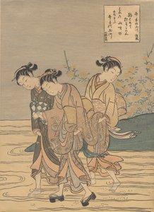 山代省Ide的Tama河，大概是1766年。 作者 铃木春信
