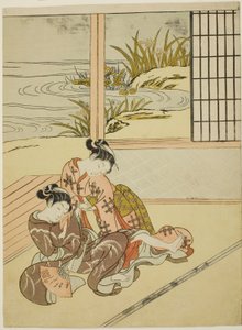 两个女人为一个粉丝奋斗 作者 铃木春信