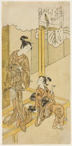 访问（Kayoi），选自 "小町的七个时尚方面（Furyu yatsushi nana Komachi）"系列 作者 铃木春信