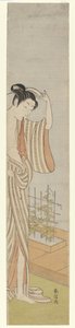 洗完澡的妇女 作者 铃木春信
