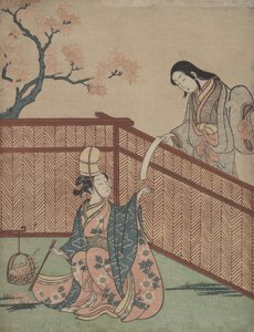 枫叶之火》暖酒。 作者 铃木春信