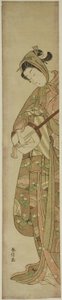 弹奏三味线的女子 作者 铃木春信