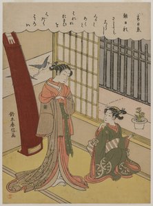 女人和女仆，1760年代后期。 作者 铃木春信