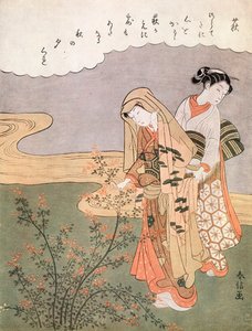 小姐和女佣，c1745-1770年。 作者 铃木春信
