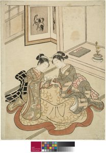 年轻妇女扮演猫的摇篮，约1767-68年 作者 铃木春信