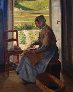梳棉女工（布面油画）