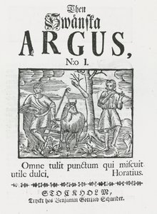 第一期 "Then Swänska Argus"。 作者 瑞典学校