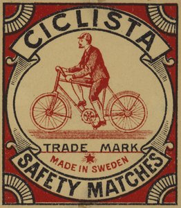 Ciclista安全火柴的标签 作者 瑞典学校