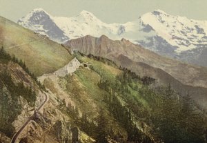 伯尔尼高地：Schynige Platte，铁路线（彩色照片） 作者 瑞士摄影师