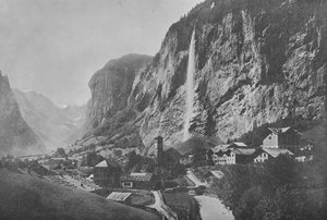 Lauterbrunnen, Cascade du Staubbach (b/w photo) 作者 瑞士摄影师