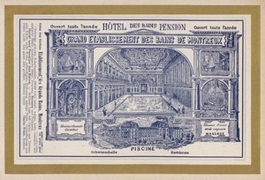 Grand Etablissement Des Bains De Montreux 的广告（雕刻） 作者 瑞士学校