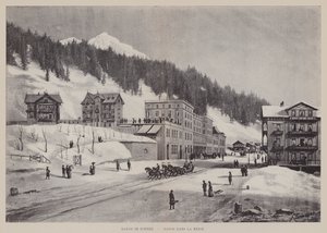 雪中的达沃斯，Davos dans la Neige (litho) 作者 瑞士学校