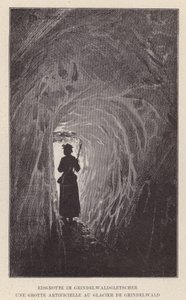 Eisgrotte im Grindelwaldgletscher, Une Grotte Artificielle au Glacier de Grindelwald (engraving) 作者 瑞士学校