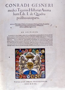 康拉德·格斯纳 (Conrad Gesner) 的《动物史》卷首画 作者 瑞士学校