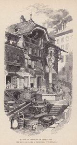 在弗莱堡 im üechtland, Une Rue Ancienne a 弗里堡, 乌希特兰 (雕刻) 作者 瑞士学校