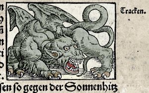 龙的表现：来自 Johann Stumpff 的“Den Edlen Strengen Beste Fromen”的版画。 1550