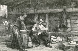 在制作奶酪的小屋中的场景 作者 瑞士学校