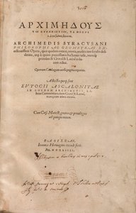 Editio Princeps的“ Archimedes Palimpsest”印刷版的标题页 作者 瑞士学校