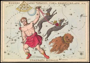 Canes Venatici、Coma Berenices 和 Quadrans Muralis，约 1825 年（卡片、纸、纸巾） 作者 悉尼音乐厅