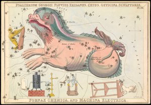 Psalterium Georgii, Fluvius Eridanus, Cetus, Officina Sculptories, Fornax Chemica and Machina Electrica, c.1825 (card, paper, tissue )