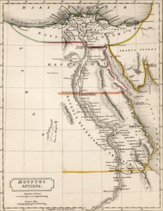 Aegyptus Antiqua（古埃及）地图，由悉尼大厅绘制和雕刻，c.1826